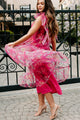 Candid Smiles Tiered Floral Organza Dress (Pink) - NanaMacs