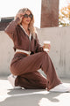 Easy To Imagine Crop Hoodie & Pants Set (Brown) - NanaMacs