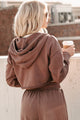 Easy To Imagine Crop Hoodie & Pants Set (Brown) - NanaMacs