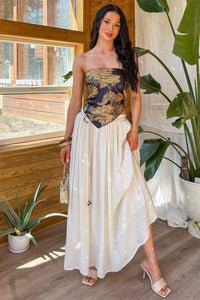 Desert Muse Mello Rope Belt Maxi Skirt (Off White) - NanaMacs