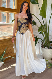 Desert Muse Mello Rope Belt Maxi Skirt (Off White) - NanaMacs