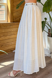 Desert Muse Mello Rope Belt Maxi Skirt (Off White) - NanaMacs