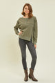 Endless Patience Oversized Long Sleeve Top (Olive) - NanaMacs