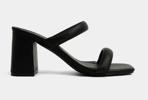 PREORDER Fashionable Farah Double Strap Heels (Black) - NanaMacs