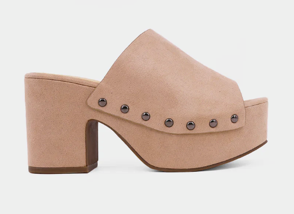 PREORDER Great Like Gina Platform Clog Sandal (Sand Suede) - NanaMacs