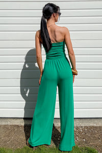 Garden Muse Smocked Strapless Jumpsuit (Kelly Green) - NanaMacs