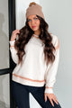 Bronze Ambition Contrast Seam Sweatshirt (Taupe)