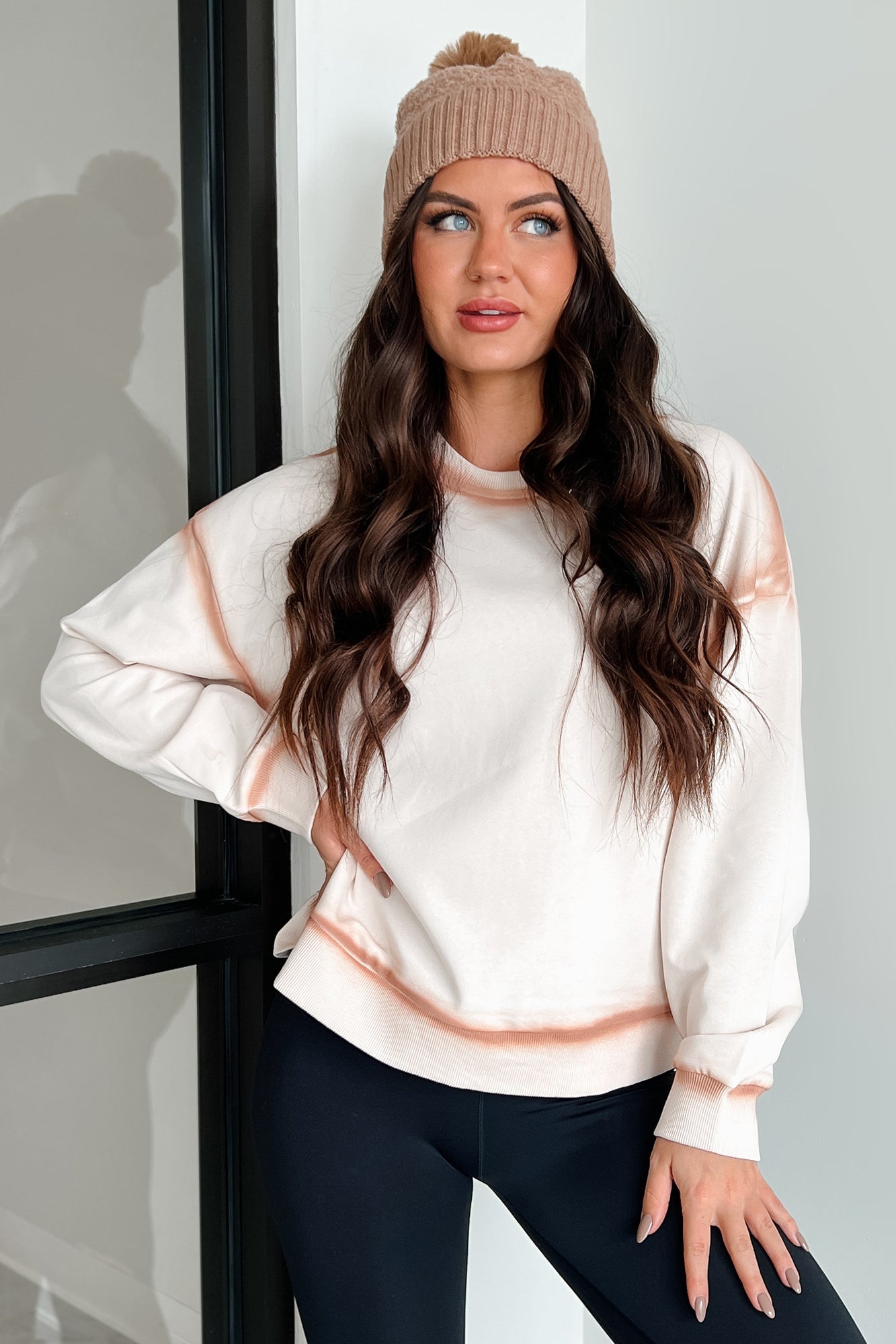 Bronze Ambition Contrast Seam Sweatshirt (Taupe)