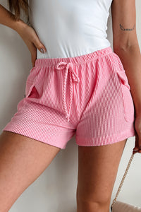 Apollo Textured Cargo Lounge Shorts (Pink) - NanaMacs