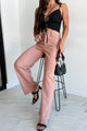 Perseus Seam Detailed Wide Leg Jeans (Terracotta) - NanaMacs