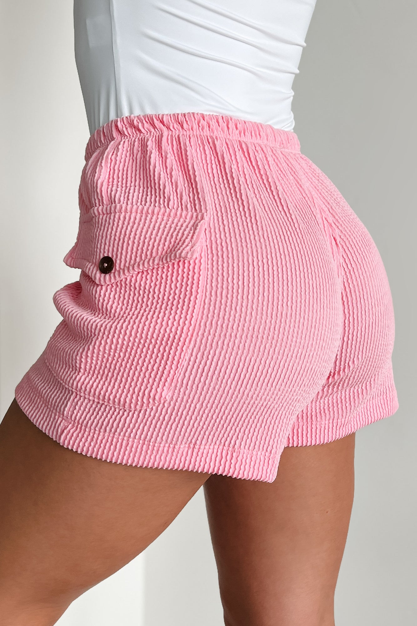 Apollo Textured Cargo Lounge Shorts (Pink) - NanaMacs