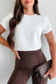 Too Sophisticated Zipper Back Crop Top (Ivory) - NanaMacs