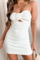 Truly Untouchable Strapless Mini Dress (White) - NanaMacs