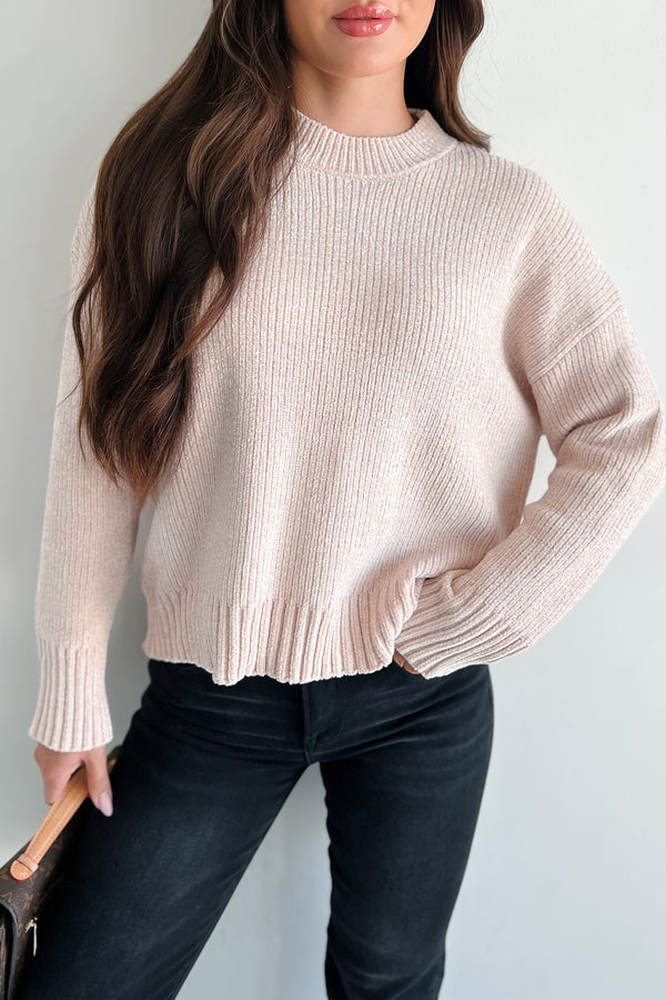 Latte Sippin' Chenille Sweater (Oatmeal) - NanaMacs