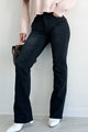 Elam Mid Rise Slim Straight Risen Jeans (Black) - NanaMacs