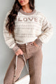 Cozy & Loving It Fair Isle Sweater (Oatmeal/Cream)