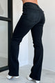 Elam Mid Rise Slim Straight Risen Jeans (Black) - NanaMacs