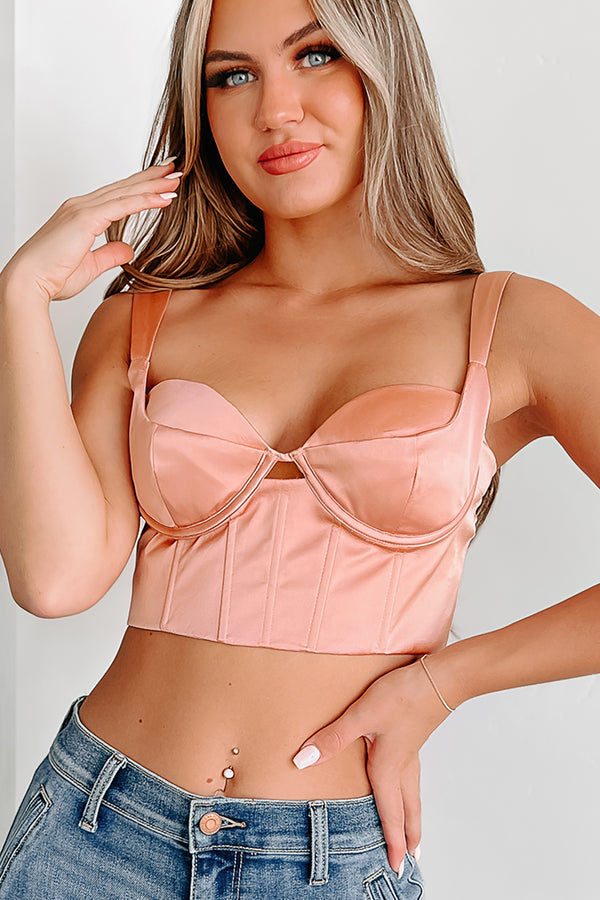 Refresh Your Memory Satin Bustier Crop Top (Mauve) - NanaMacs