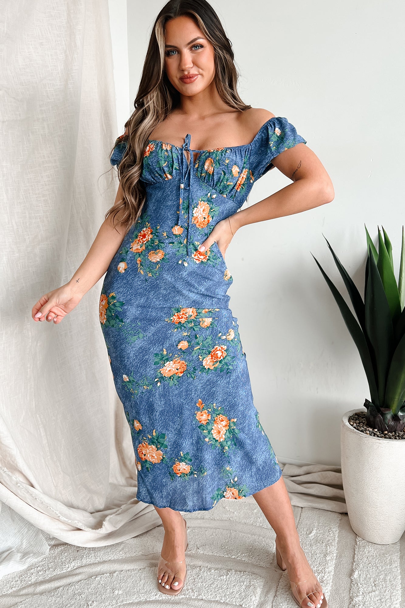 April Showers Floral Maxi Dress (Blue) - NanaMacs