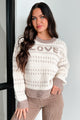 Cozy & Loving It Fair Isle Sweater (Oatmeal/Cream)