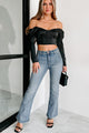 In My Sassy Mode Off The Shoulder Crop Corset Top (Black) - NanaMacs