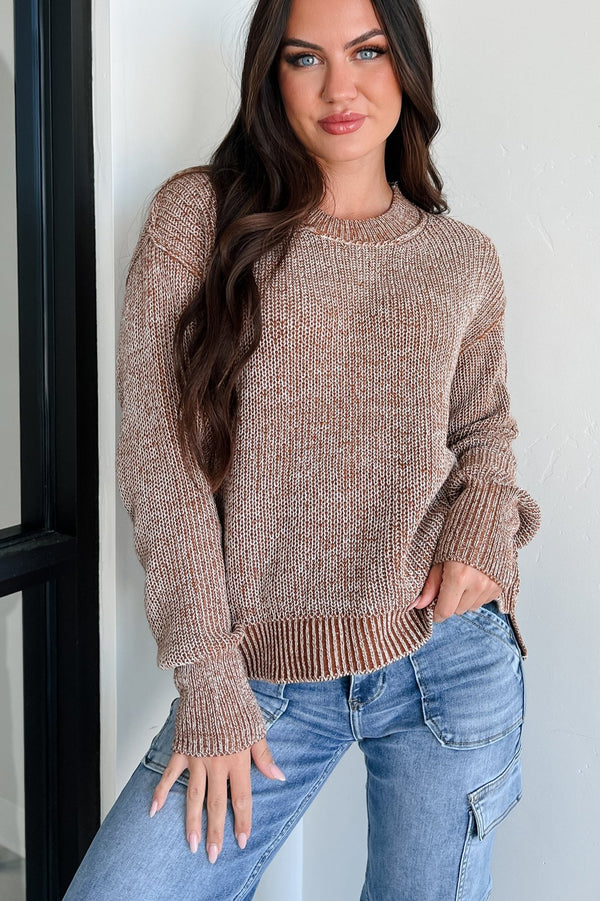 Rooted In Kindness Two-Tone Sweater (Brown) - NanaMacs