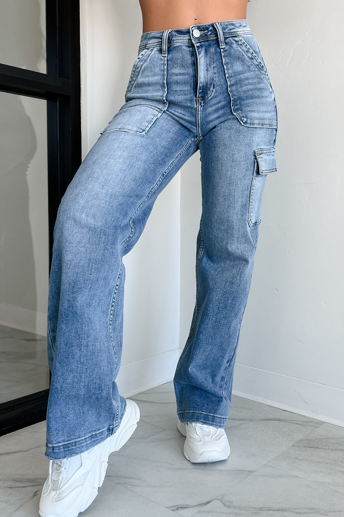 Durham High Rise Cargo Pocket Risen Jeans (Medium) - NanaMacs