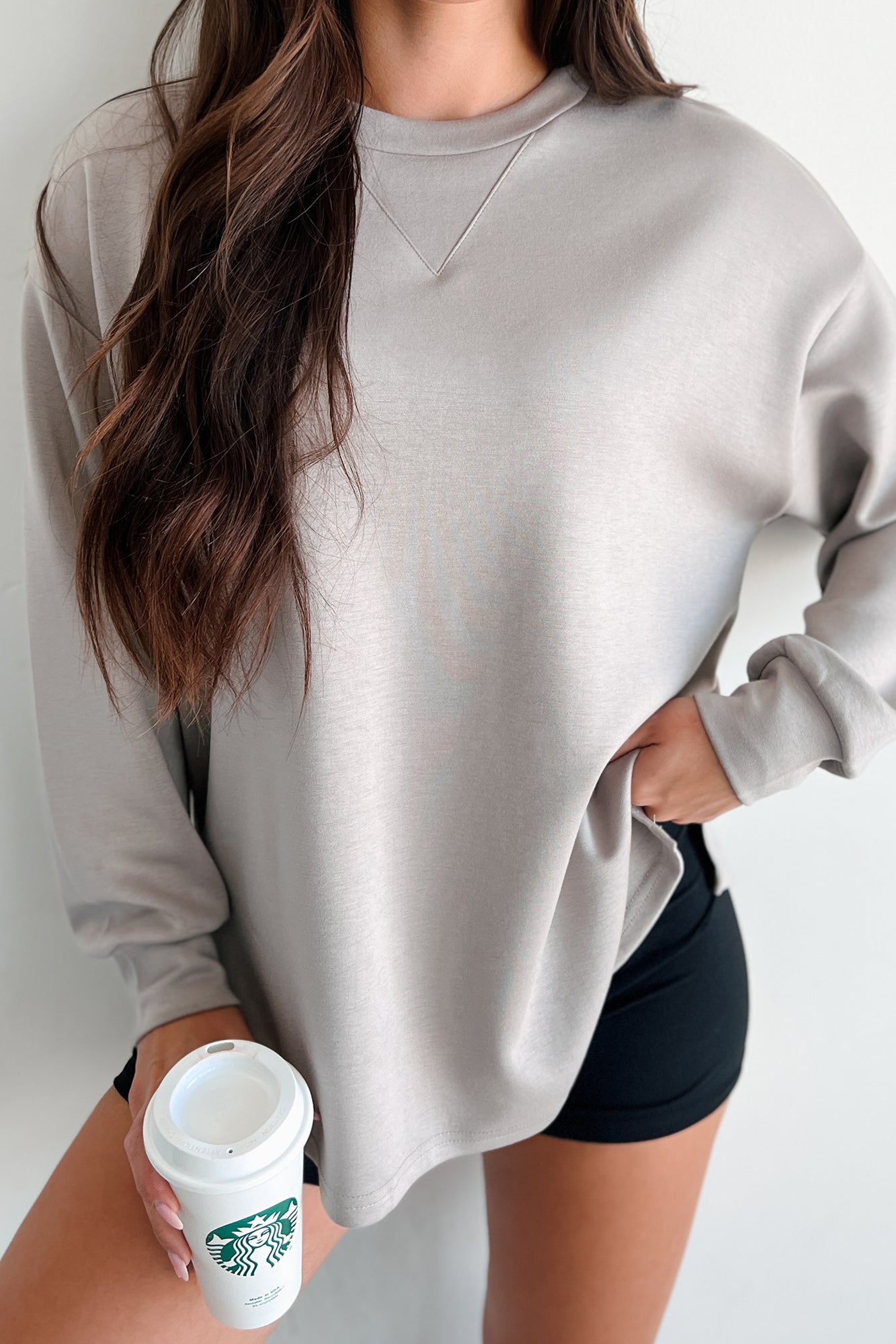 Faulkner Oversized Long Sleeve Top (Stone) - NanaMacs