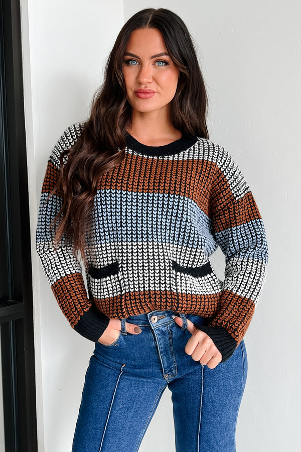 Warm Embrace Colorblock Sweater (Black Multi) - NanaMacs