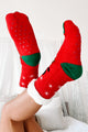 DOORBUSTER Call Me Rudolph Sherpa Lined Holiday Slipper Socks (Red) - NanaMacs