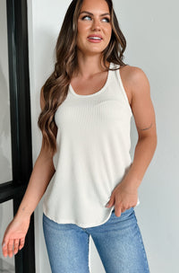 Myrtle Oversized Ribbed Tank Top (Off White) - NanaMacs