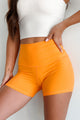 Determined To Win Buttery Soft Biker Shorts (Orange) - NanaMacs