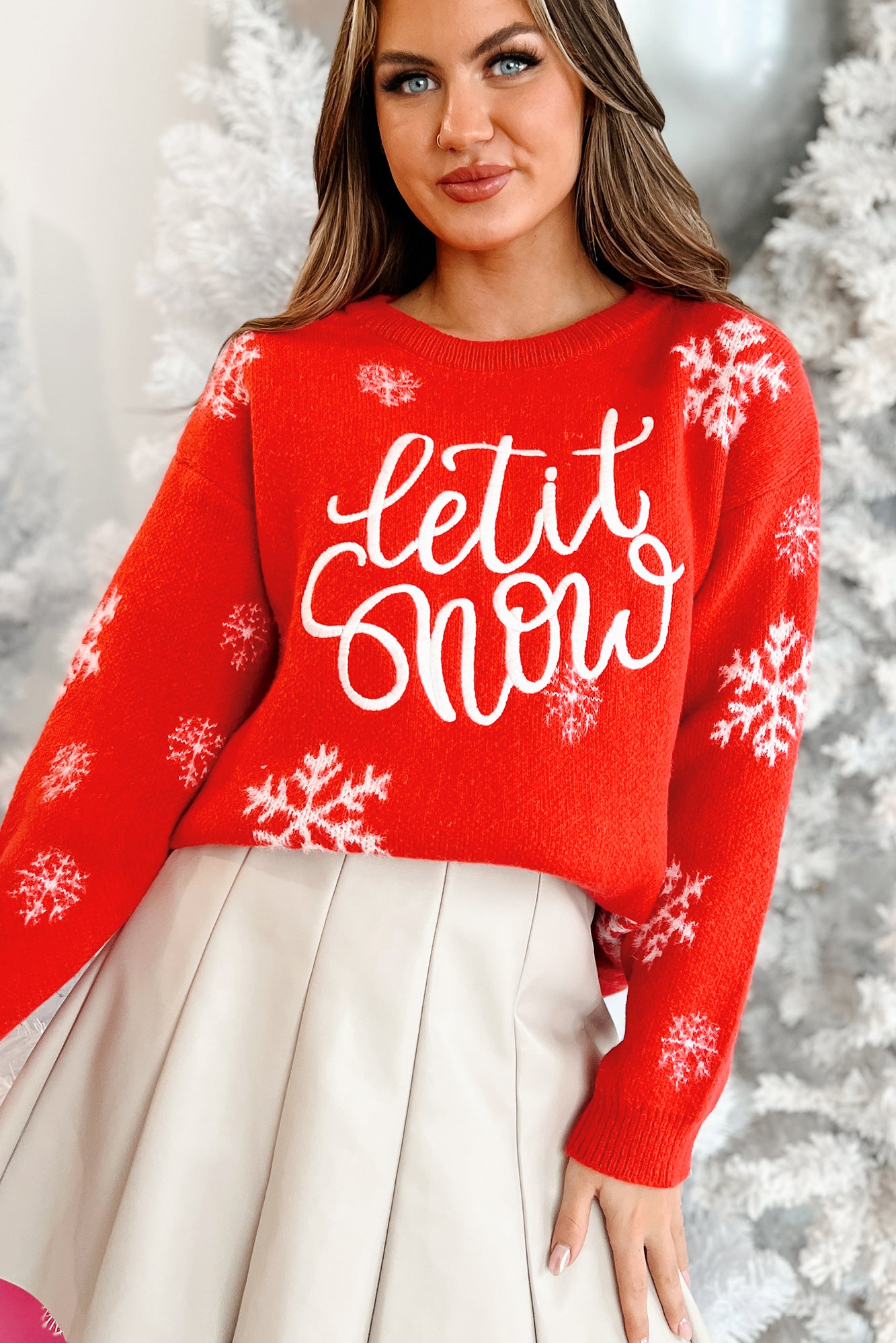 Looking Like Christmas Holiday Sweater (Red/White) - NanaMacs