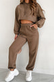 Putting Life On Hold Fleece Two-Piece Jogger Set (Mocha) - NanaMacs