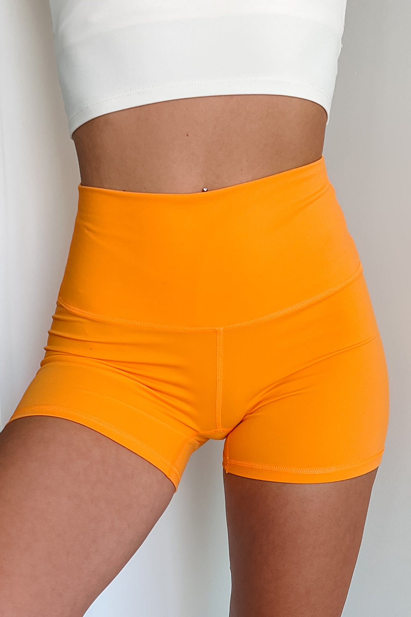 Determined To Win Buttery Soft Biker Shorts (Orange) - NanaMacs