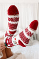 DOORBUSTER I Deerly Love Christmas Sherpa Lined Slipper Socks (Red Christmas) - NanaMacs