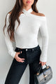 Icy Demeanor Cold Shoulder Top (Ivory) - NanaMacs