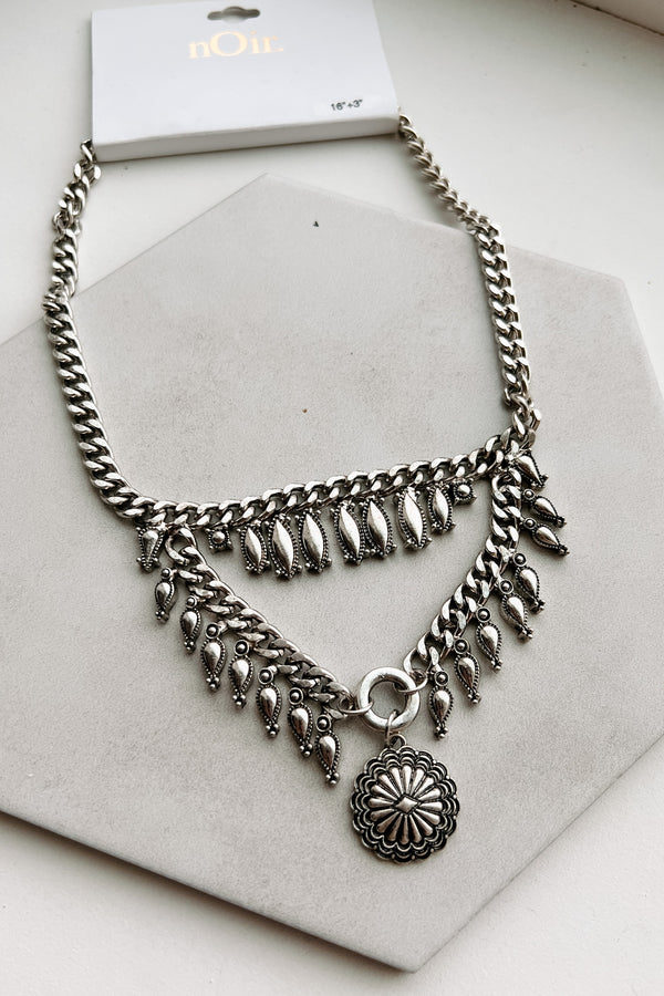 Amarilla Layered Necklace (Silver) - NanaMacs