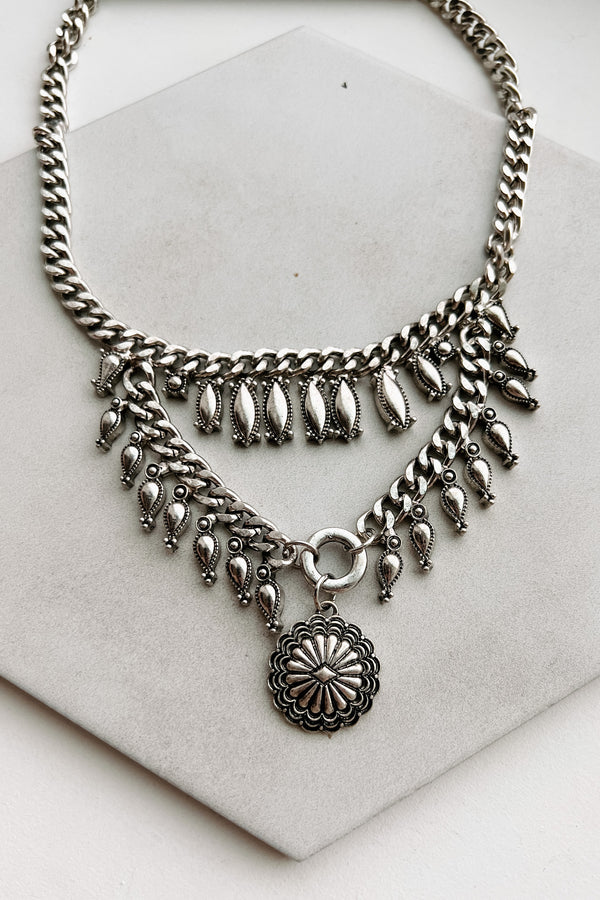 Amarilla Layered Necklace (Silver) - NanaMacs