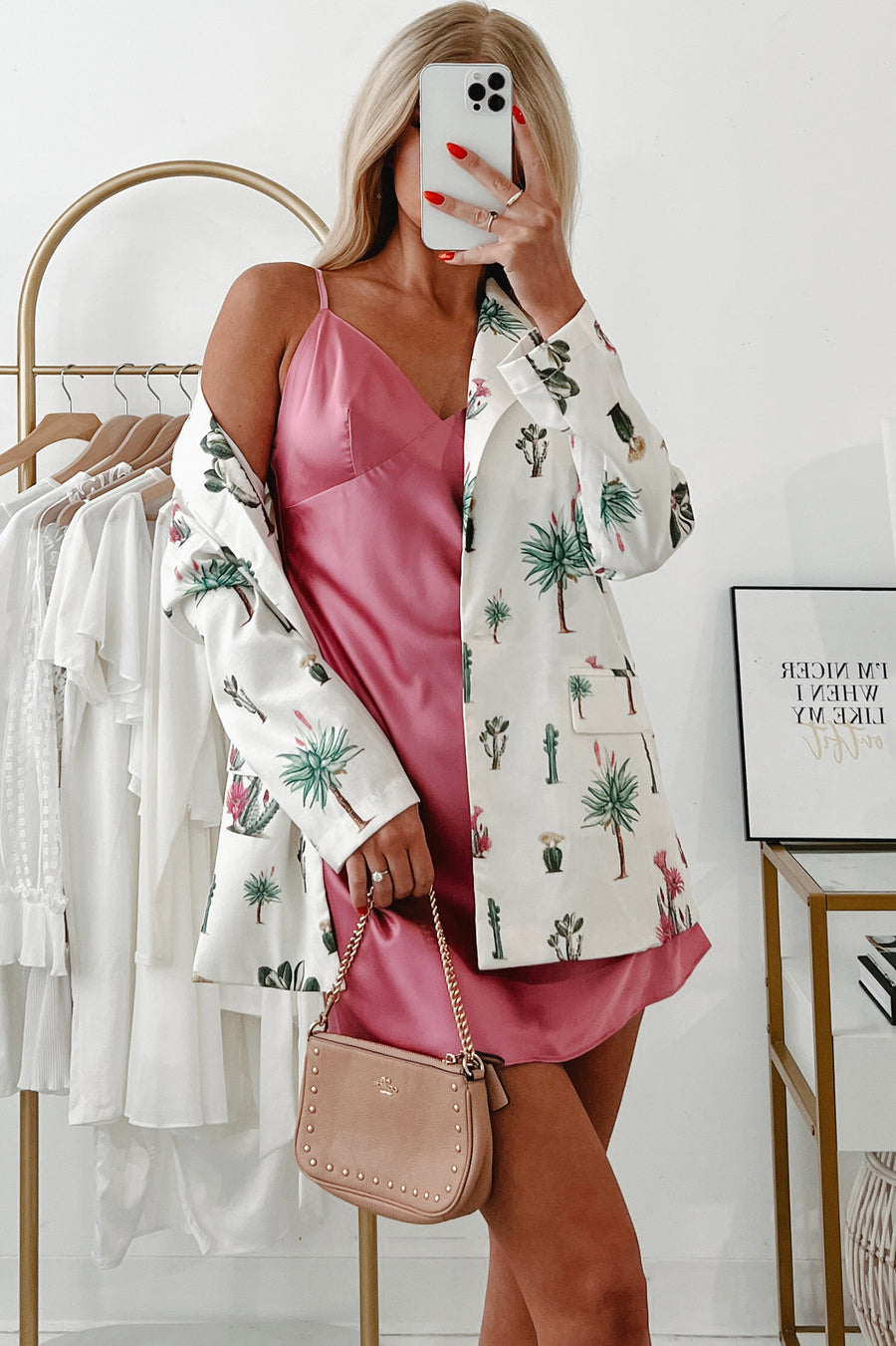 Take Only Memories Cactus Print Blazer (Cream Multi)