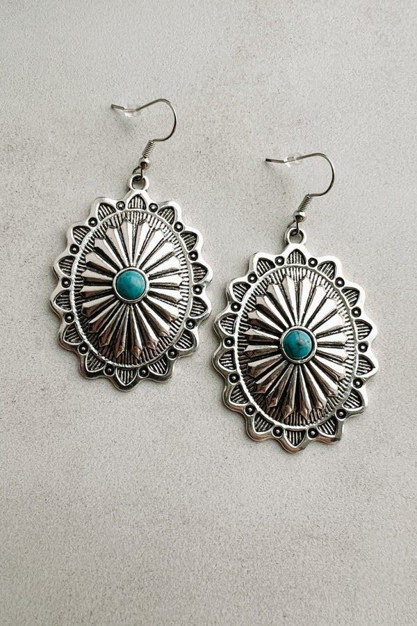 Blue Mesa Western Dangle Earrings (Silver/Blue) - NanaMacs