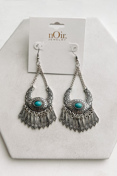 Rare Dream Western Dangle Earrings (Silver/Blue) - NanaMacs