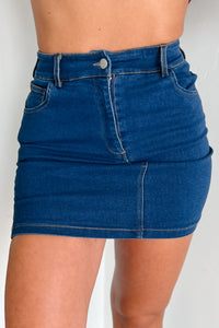 Reinventing Myself Denim Mini Skirt (Medium-Dark Denim) - NanaMacs