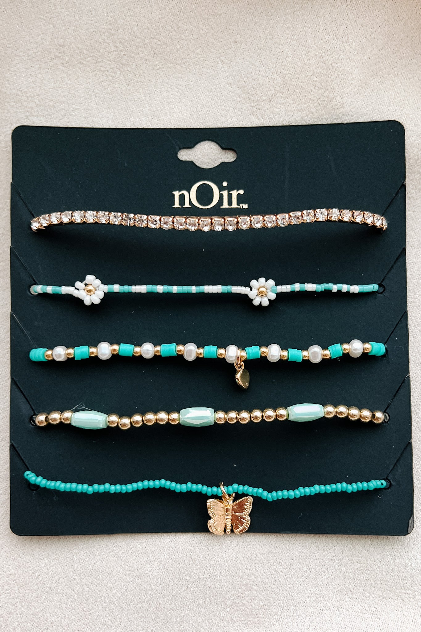 Happy Haven 5-Piece Bracelet Pack (Turquoise) - NanaMacs