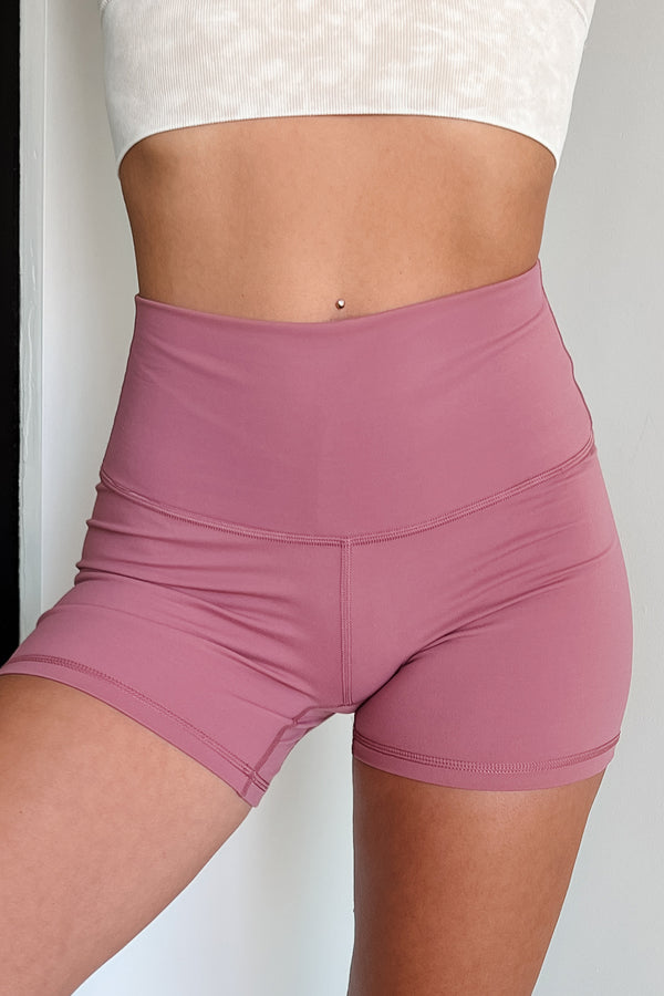 Determined To Win Buttery Soft Biker Shorts (Dusty Rose) - NanaMacs