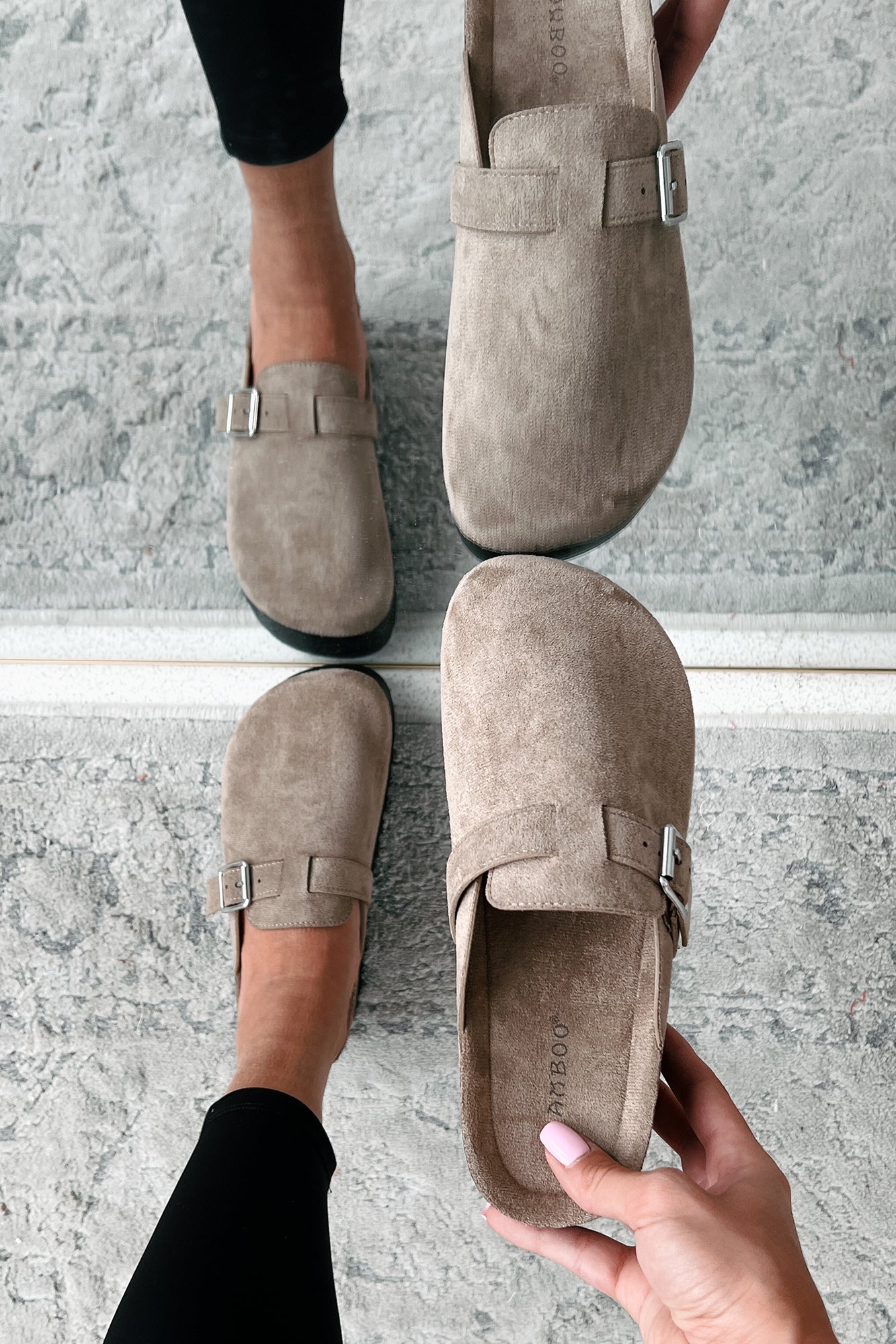 Been There Before Faux Suede Platform Clogs (Oat) - NanaMacs