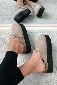 Been There Before Faux Suede Platform Clogs (Oat) - NanaMacs