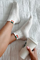 Maraschino Mood Cherry Ankle Socks (White) - NanaMacs