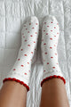 From My Head To My Toes Ruffled Heart Socks (White) - NanaMacs