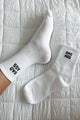 "Bad Ass" Ribbed Crew Socks (White) - NanaMacs